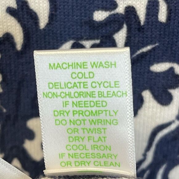 LILLY PULITZER Dress Supima Cotton Small Blue White Ophelia Onyx Reef Madness - Picture 8 of 15